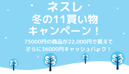 ネスレ 冬の11買い物キャンペーン！で40000pts＋コーヒー75000円分もらえるチャンス
